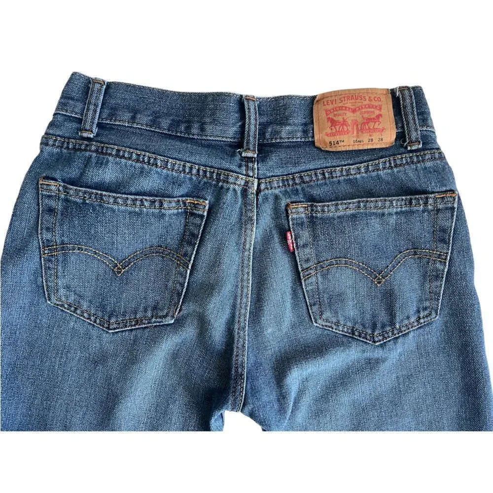 Levi’s 514 Slim Straight Raw Hem Jeans Boys sz 16